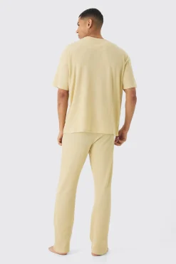 Oversized Waffle T-shirt | BoohooMAN UK