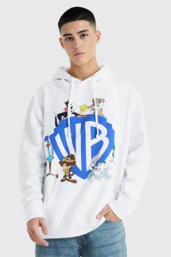 Oversized Warner Bros License Hoodie | BoohooMAN UK