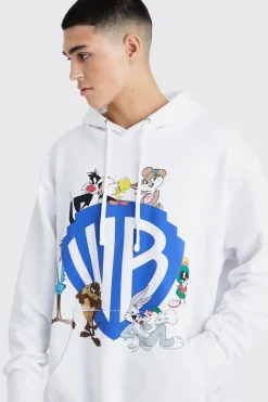 Oversized Warner Bros License Hoodie | BoohooMAN UK