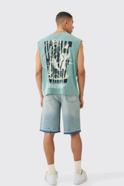 Oversized Wash Boxy Gothic Renaissance Cherub Tank | BoohooMAN UK