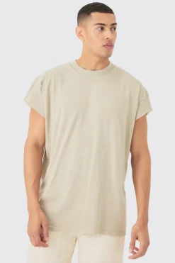 Oversized Wash Cropped Sleeves T-shirt | BoohooMAN UK