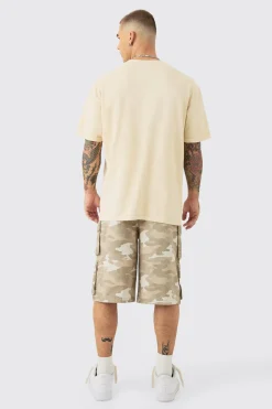 Oversized Wash Homme Paradise Print T-shirt | BoohooMAN UK