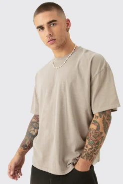 Oversized Wash Stencil Back Print T-shirt | BoohooMAN UK