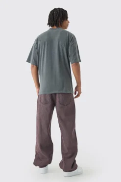Oversized Washed All Star Eagle Print T-Shirt | BoohooMAN UK
