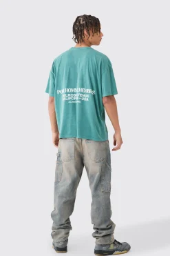 Oversized Washed Boxy Graphic T-shirt | BoohooMAN UK