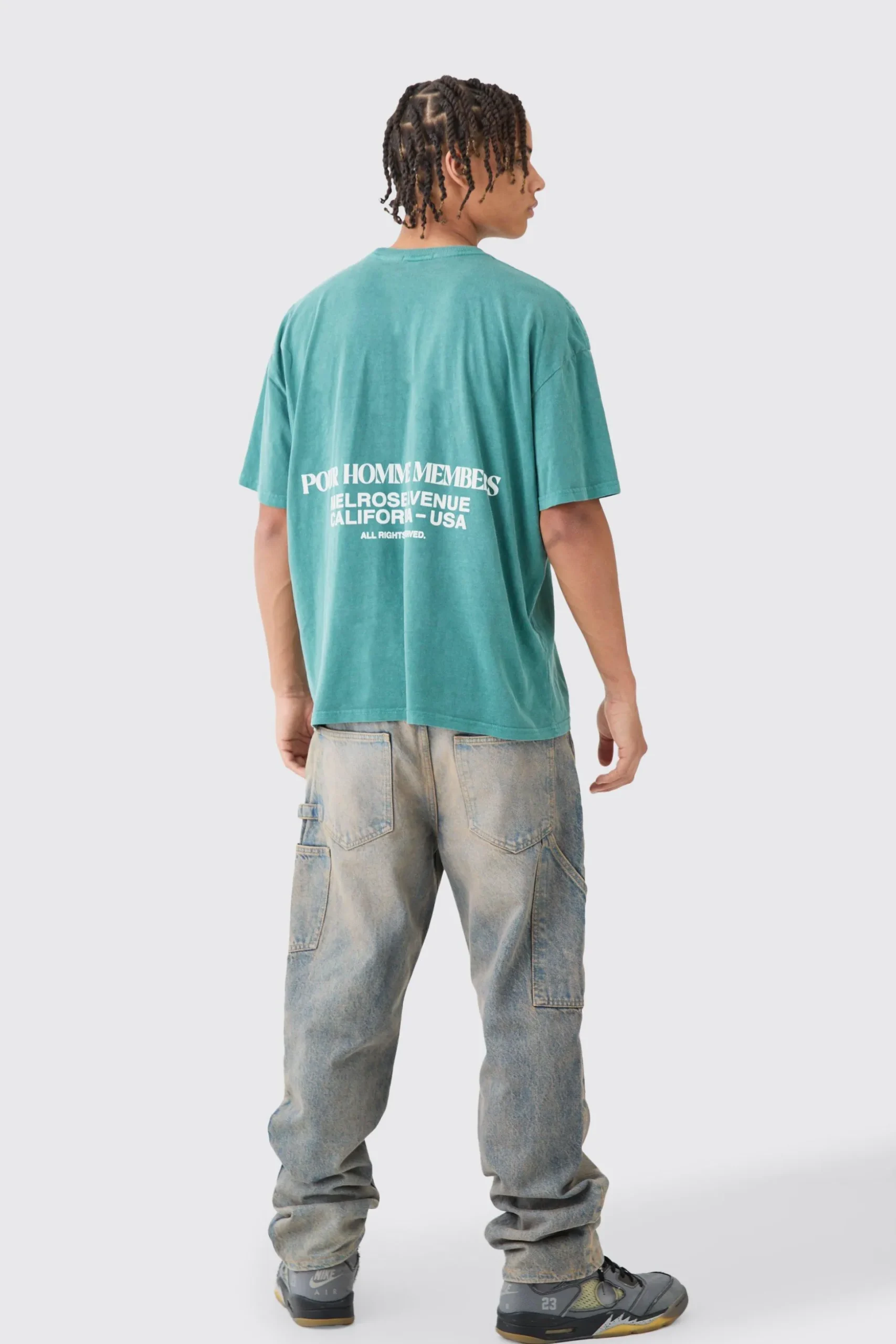 Oversized Washed Boxy Graphic T-shirt | BoohooMAN UK