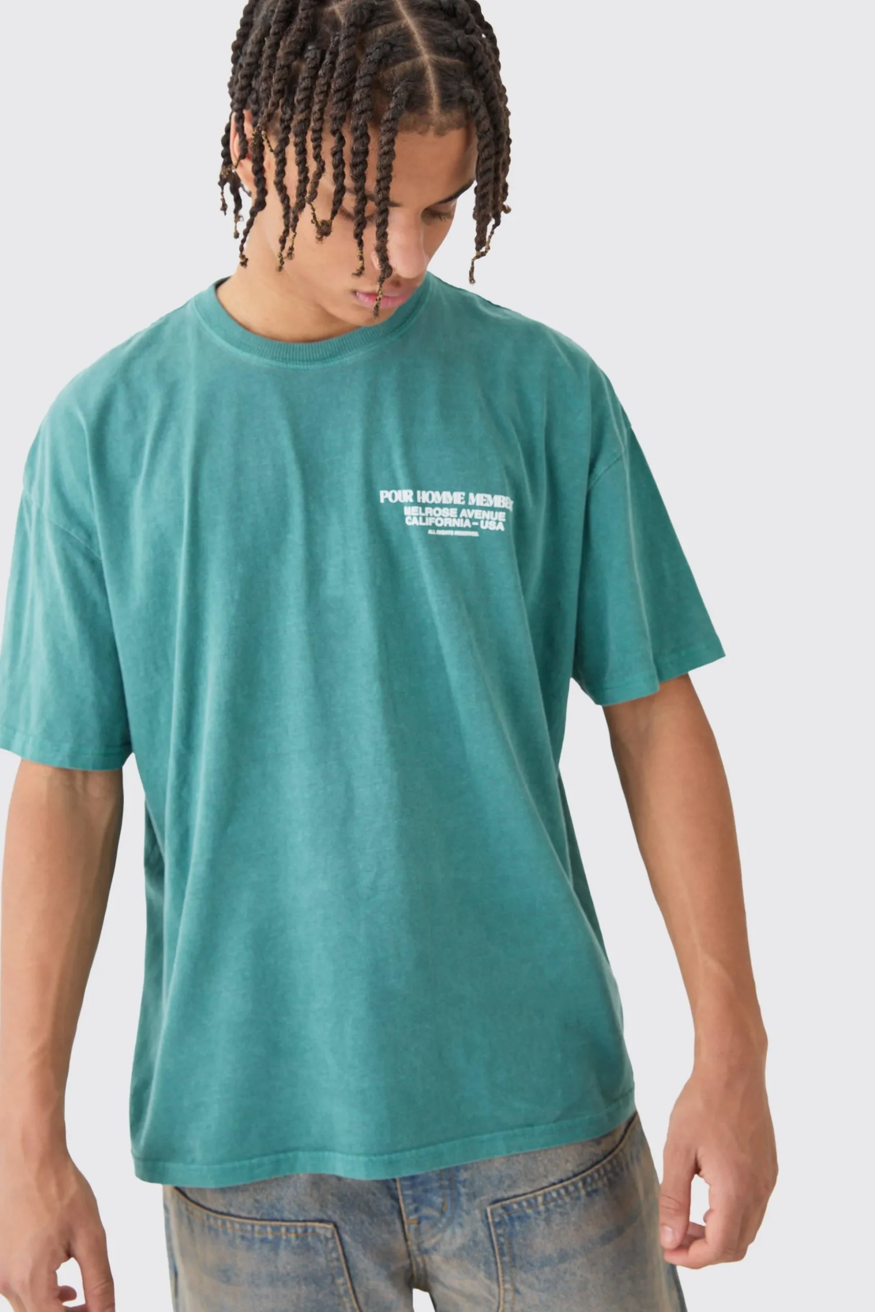 Oversized Washed Boxy Graphic T-shirt | BoohooMAN UK
