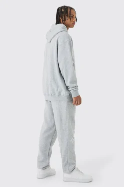 Oversized Washed Cross Print Tracksuit | BoohooMAN UK
