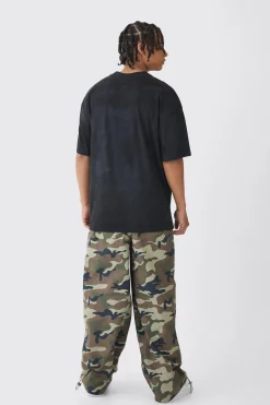 Oversized Washed Extended Neck Heavy Racing T-shirt | BoohooMAN UK