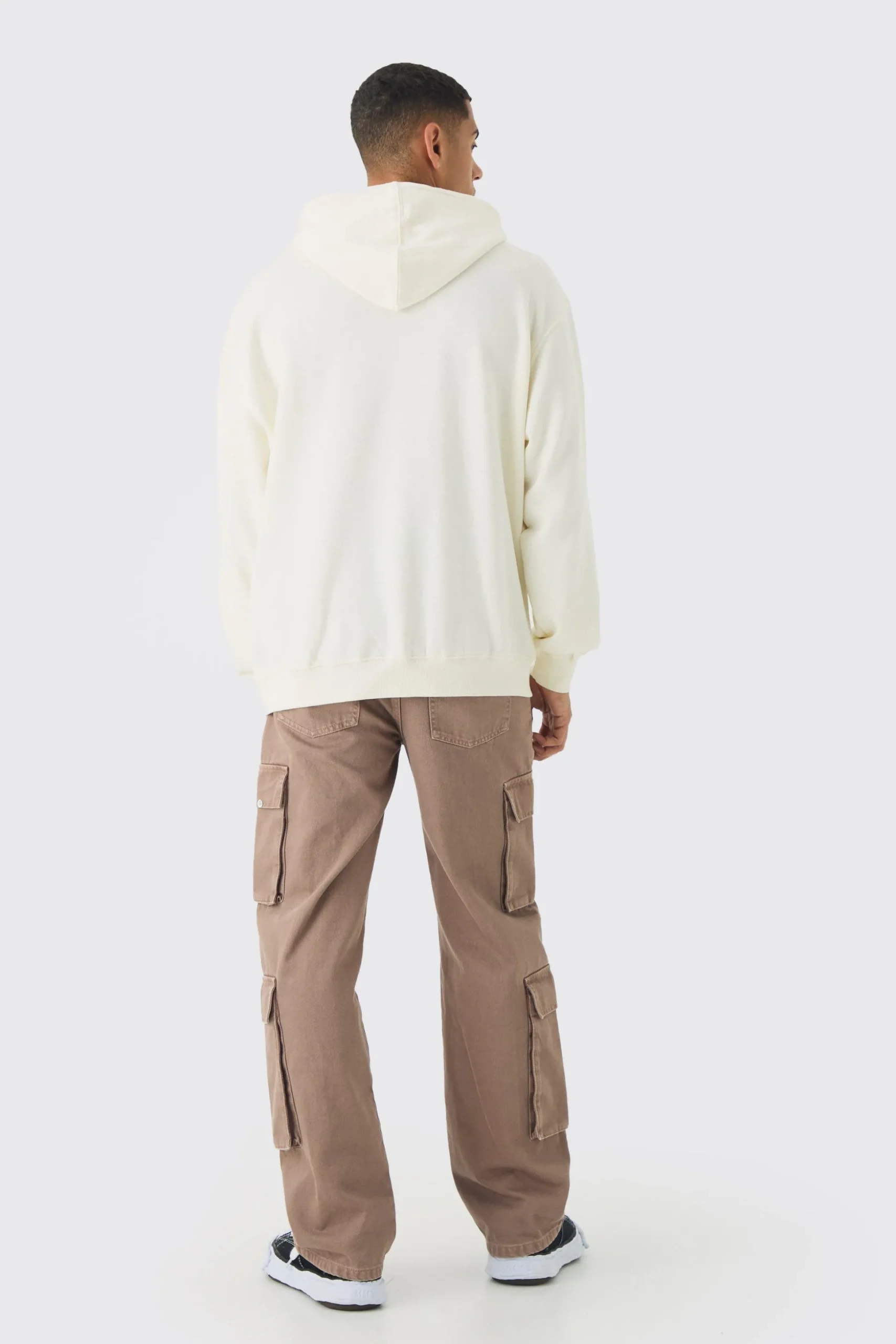 Oversized Washed Flame Horse Print Hoodie | BoohooMAN UK