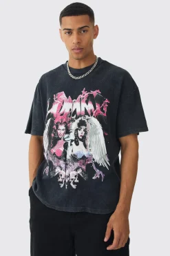 Oversized Washed Graphic Heavyweight Waffle T-shirt | BoohooMAN UK