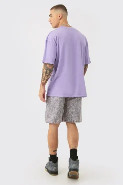 Oversized Washed Homme Text Print T-shirt | BoohooMAN UK