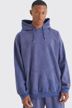 Oversized Washed Hoodie | BoohooMAN UK