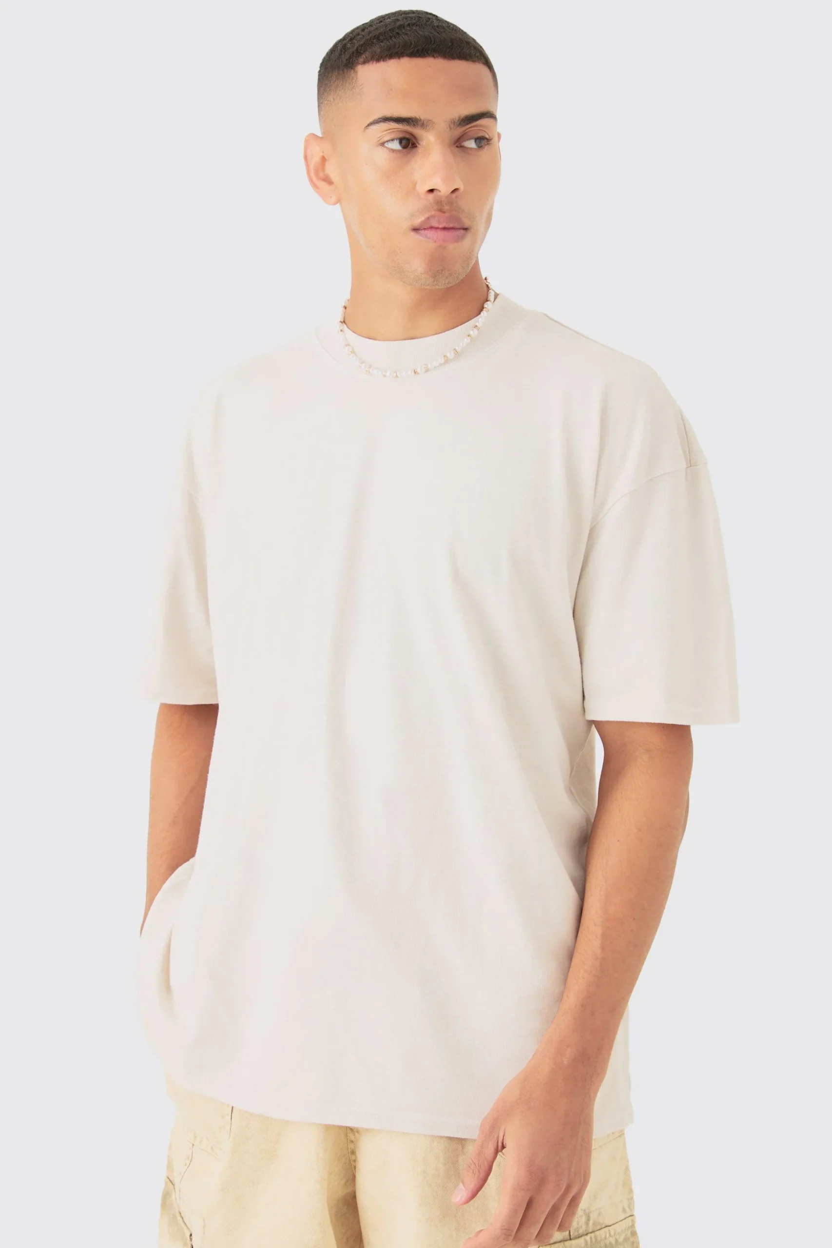 Oversized Washed Jewel Mask Back Print T-shirt | BoohooMAN UK