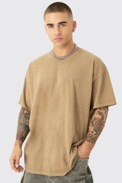 Oversized Washed Lake Michigan Back Printed T-shirt | BoohooMAN UK