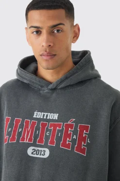 Oversized Washed Limited Edition Hoodie | BoohooMAN UK