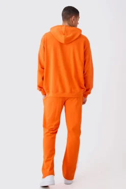 Oversized Washed Loopback Hooded Gusset Tracksuit | BoohooMAN UK