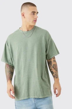 Oversized Washed Moon Graphic Back Print T-shirt | BoohooMAN UK