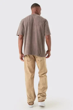 Oversized Washed Official Print T-shirt | BoohooMAN UK