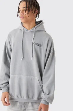 Oversized Washed Pokemon Garchomp License Hoodie | BoohooMAN UK