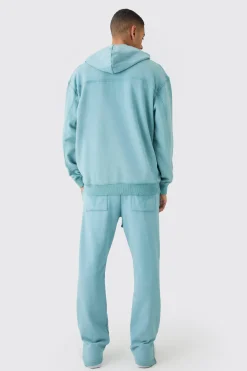 Oversized Washed Quilted Hoodie | BoohooMAN UK