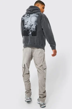 Oversized Washed Renaissance Graphic Hoodie | BoohooMAN UK