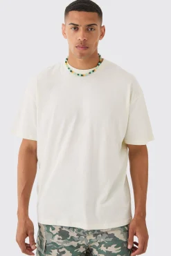 Oversized Washed Rose Line Drawn Back Print T-Shirt | BoohooMAN UK