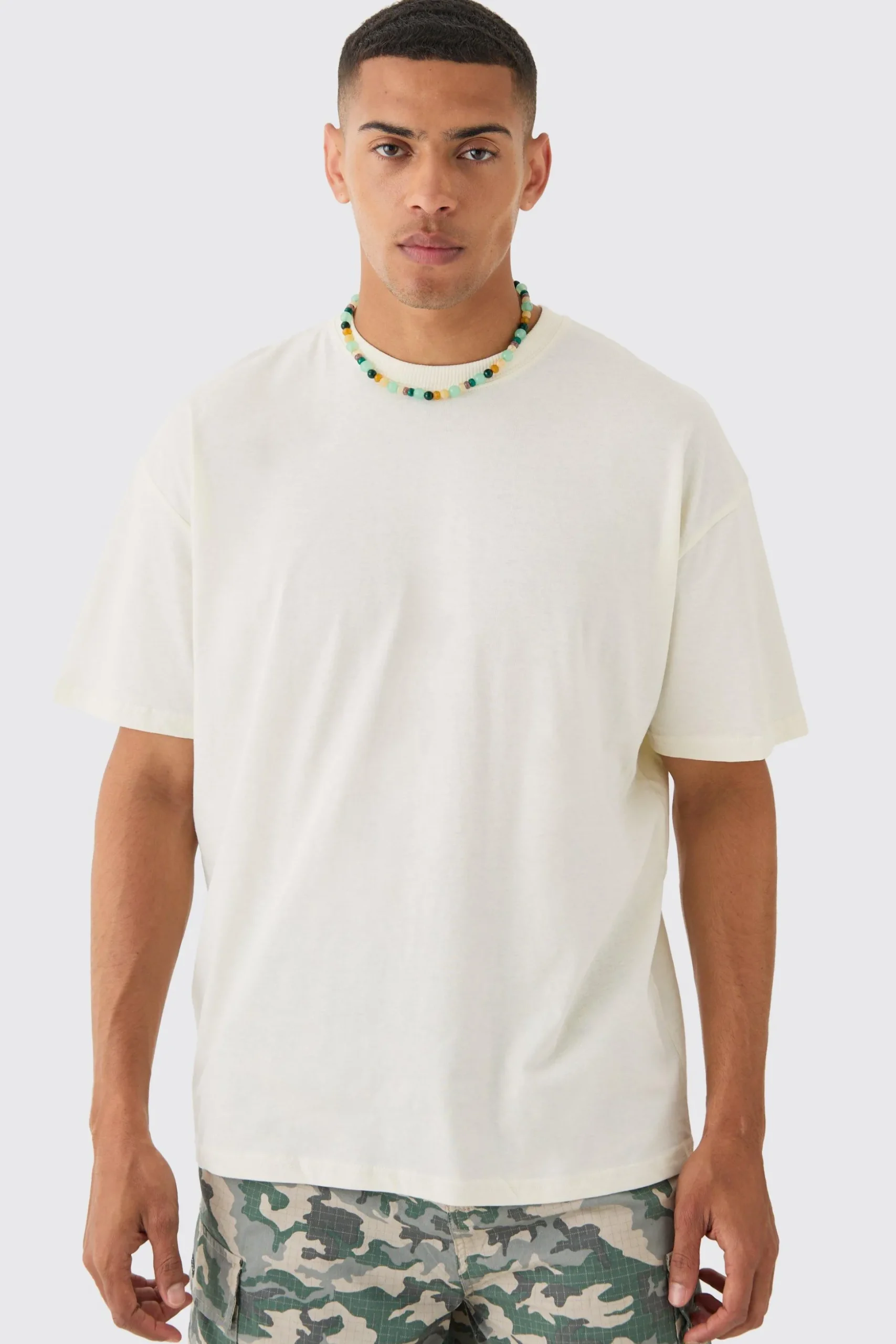 Oversized Washed Rose Line Drawn Back Print T-Shirt | BoohooMAN UK