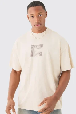 Oversized Washed Statue Print T-shirt | BoohooMAN UK