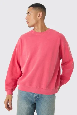 Oversized Washed Sweatshirt | BoohooMAN UK