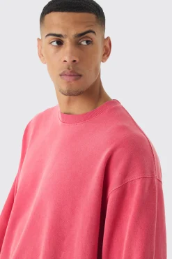 Oversized Washed Sweatshirt | BoohooMAN UK