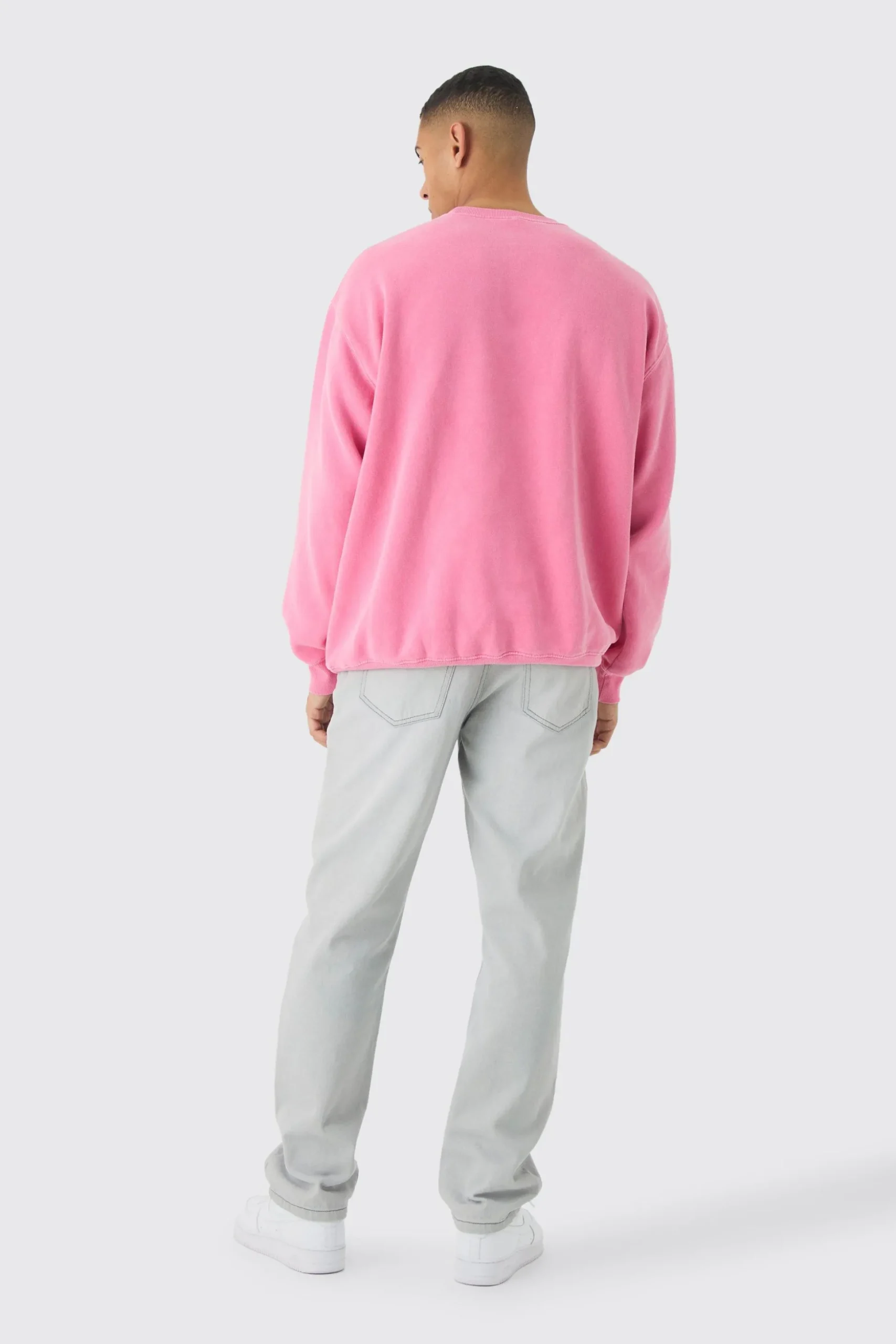 Oversized Washed Sweatshirt | BoohooMAN UK