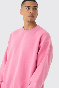 Oversized Washed Sweatshirt | BoohooMAN UK