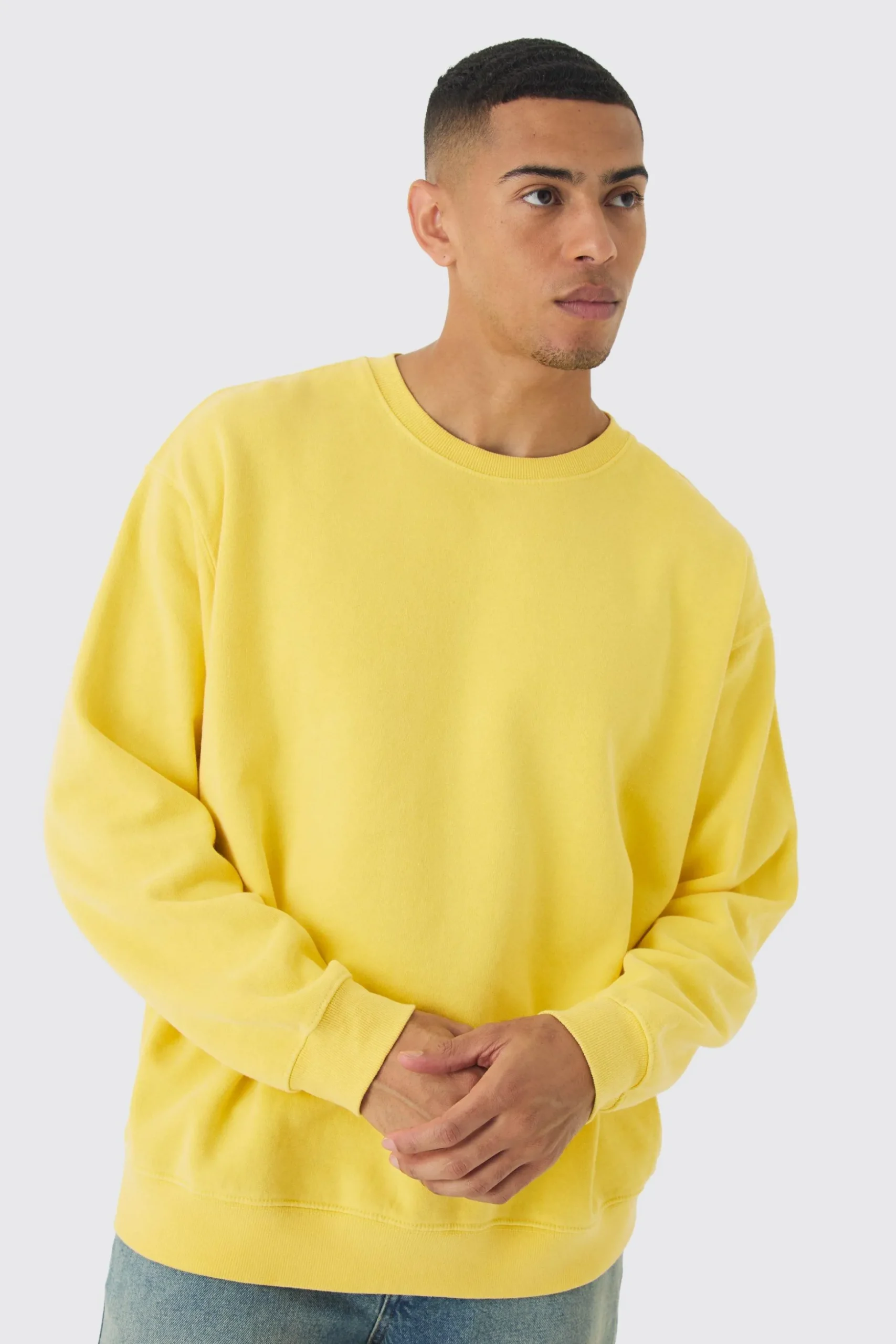 Oversized Washed Sweatshirt | BoohooMAN UK