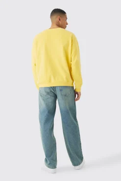 Oversized Washed Sweatshirt | BoohooMAN UK