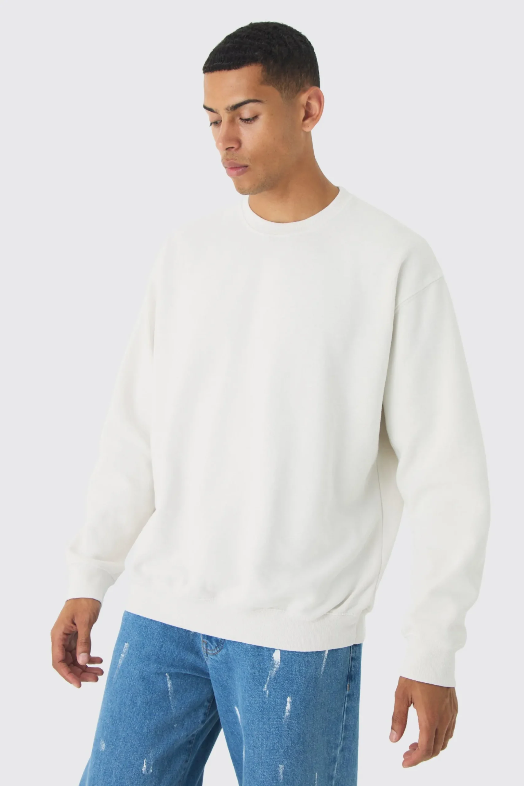 Oversized Washed Sweatshirt | BoohooMAN UK