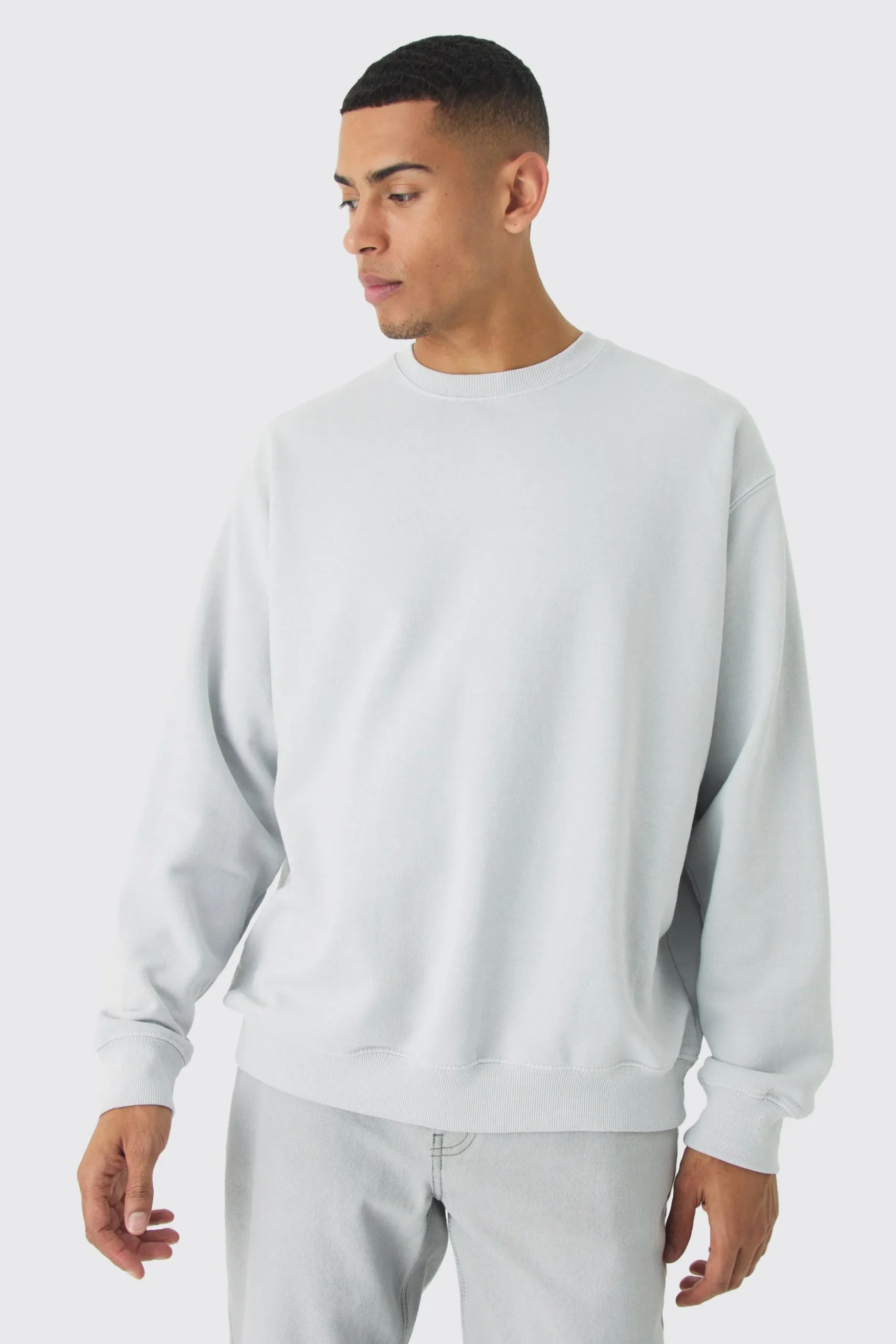 Oversized Washed Sweatshirt | BoohooMAN UK