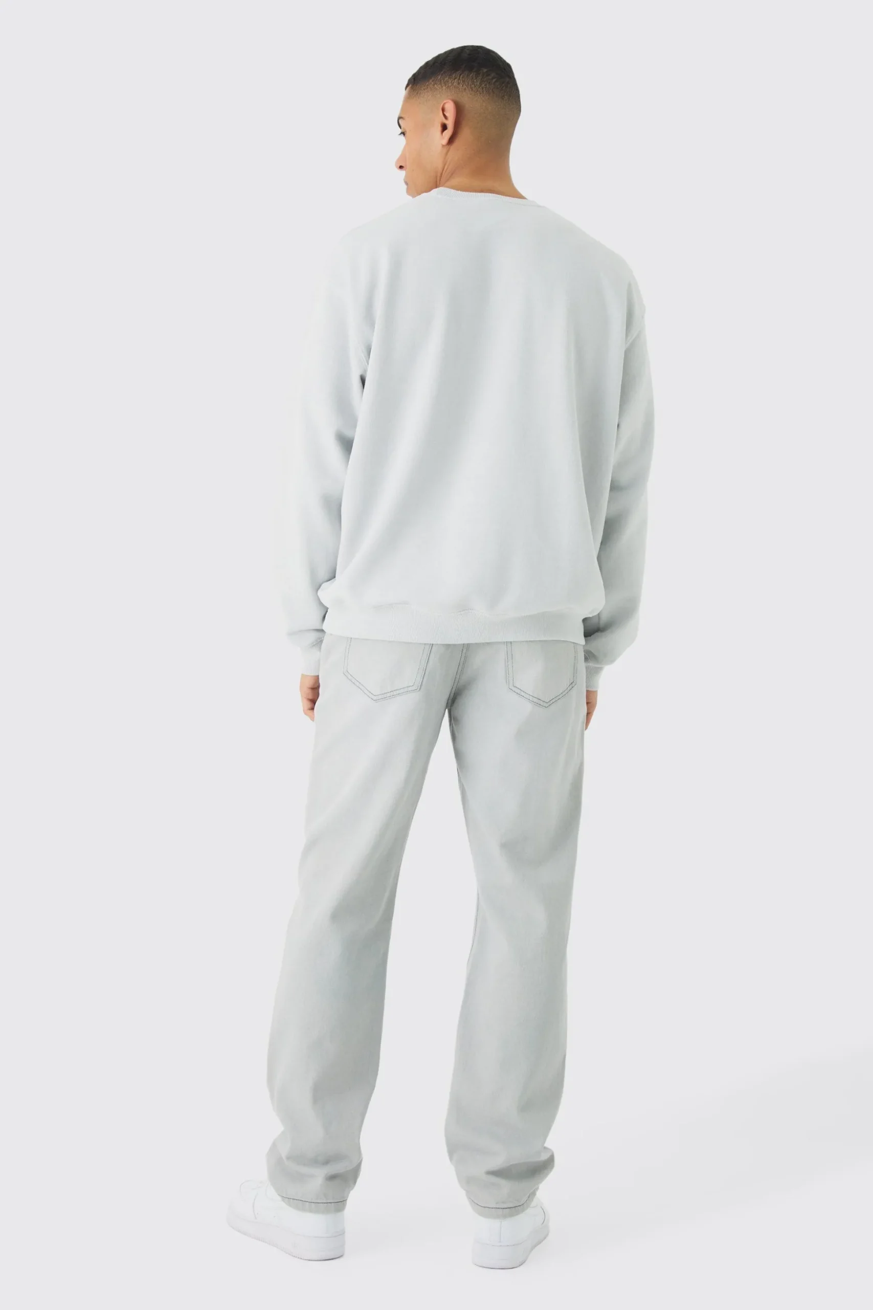 Oversized Washed Sweatshirt | BoohooMAN UK