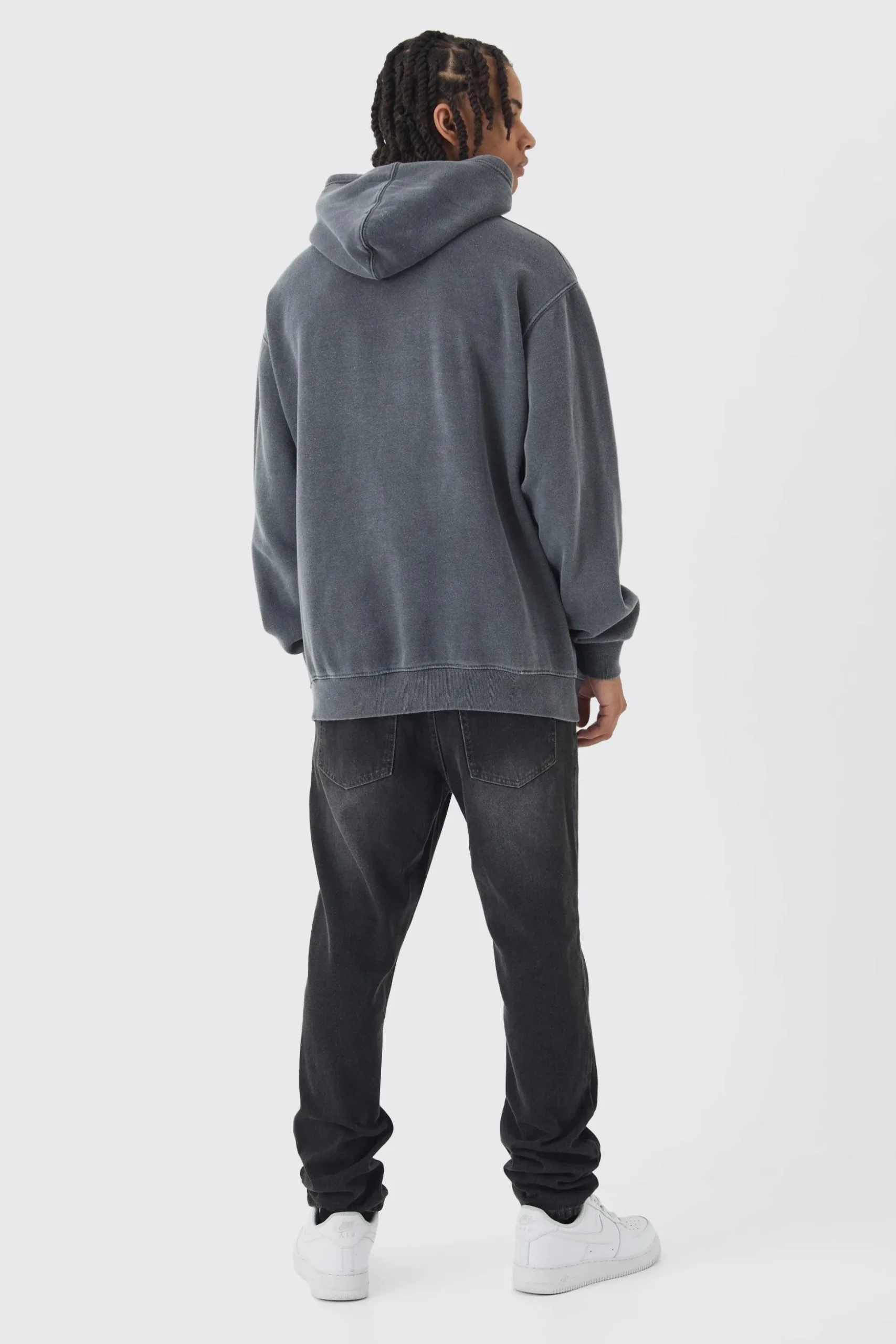 Oversized Washed Worldwide Print Hoodie | BoohooMAN UK