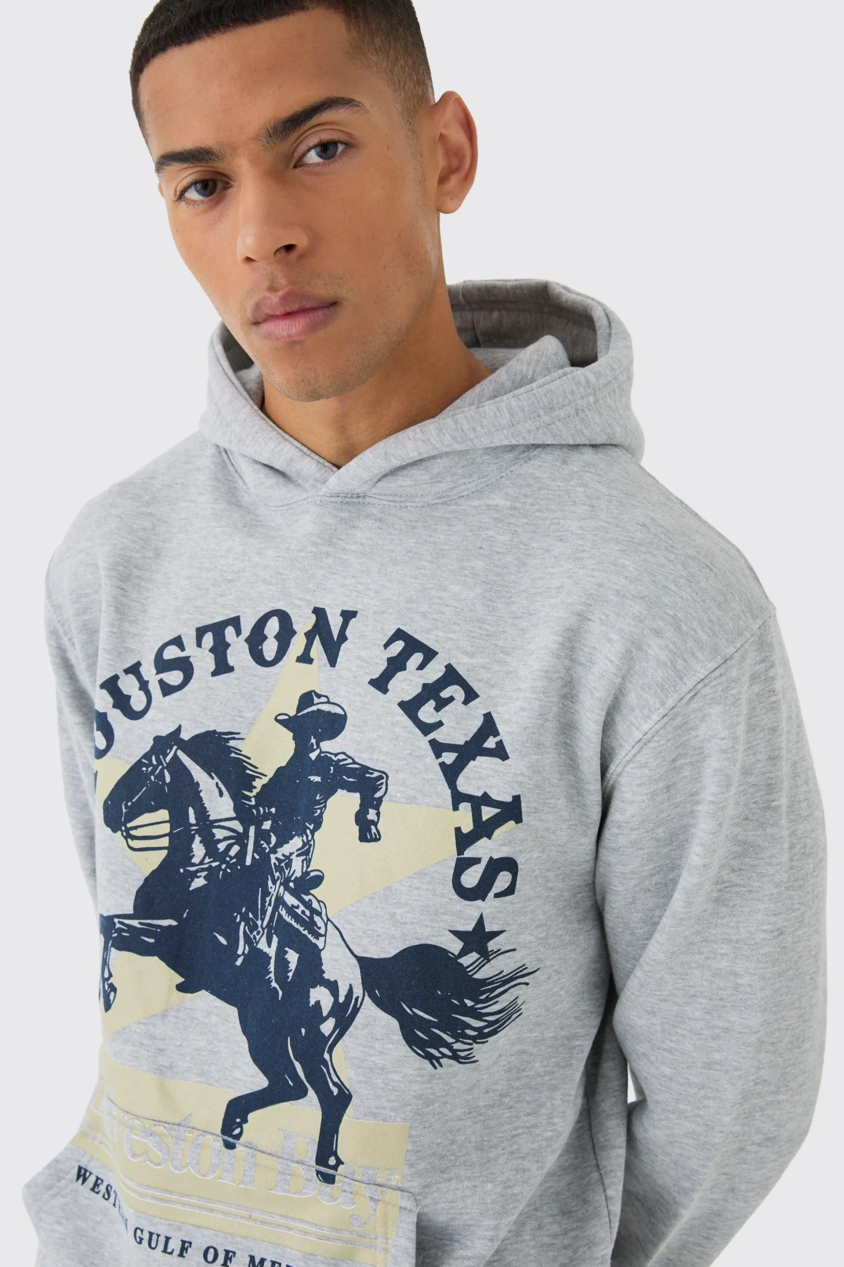 Oversized Western Print Washed Tracksuit | BoohooMAN UK
