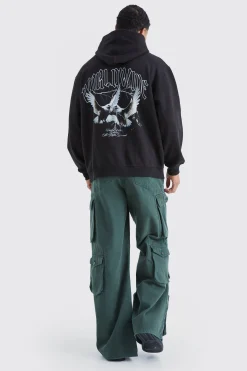 Oversized World Wide Dove Graphic Hoodie | BoohooMAN UK