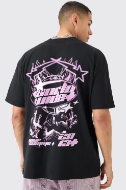 Oversized Worldwide Astronaut Graphic T-shirt | BoohooMAN UK