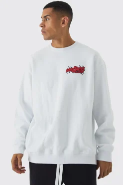 Oversized Worldwide Back Printed Sweatshirt | BoohooMAN UK