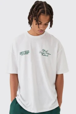 Oversized Worldwide Back Puff Print T-Shirt | BoohooMAN UK