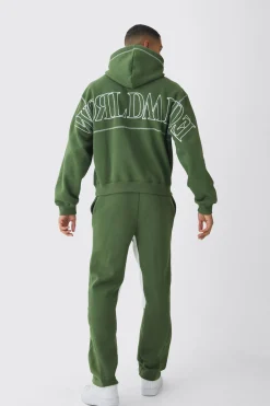 Oversized Worldwide Contrast Stitch Gusset Tracksuit | BoohooMAN UK