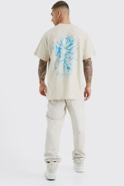 Oversized Worldwide Floral Graphic T-shirt | BoohooMAN UK