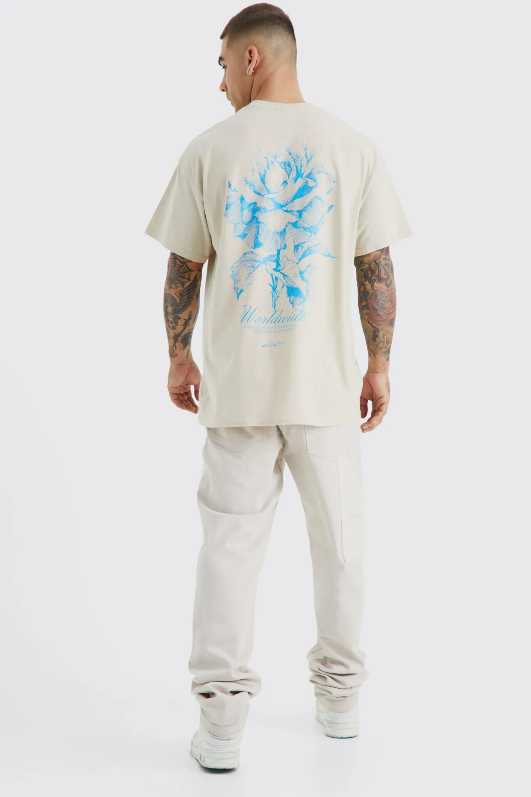 Oversized Worldwide Floral Graphic T-shirt | BoohooMAN UK