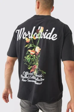 Oversized Worldwide Floral T-shirt | BoohooMAN UK