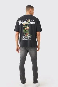 Oversized Worldwide Floral T-shirt | BoohooMAN UK