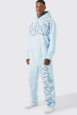 Oversized Worldwide Graffiti Print Tracksuit | BoohooMAN UK
